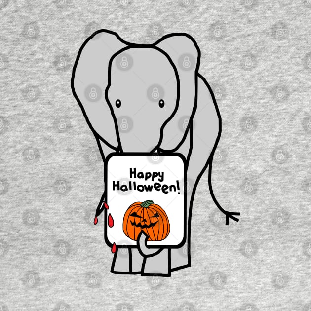 Vampire Horror Elephant with Halloween Card by ellenhenryart